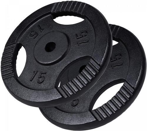 GORILLA SPORTS-Poids disques en fonte - 31 mm - Noir - De 0,5 KG à 20 KG-image-1