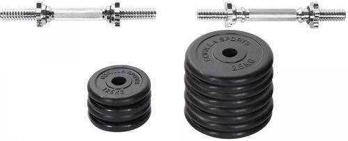 GORILLA SPORTS-Set d'haltères courts + disques en caoutchouc 30 Kg-2