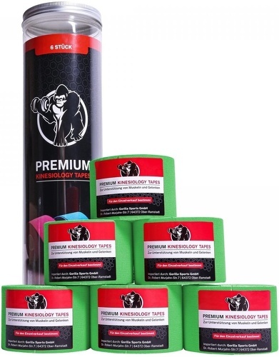 GORILLA SPORTS-Sets De 6 Bandes De Kinésiologie - 5 Cm - 30 M-0