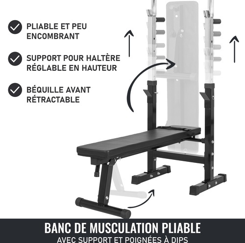 GORILLA SPORTS-Banc de musculation avec support de barres-2