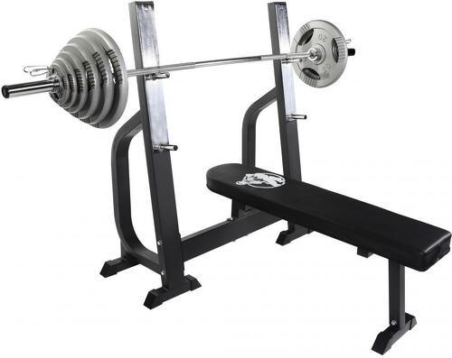 GORILLA SPORTS-Banc de musculation renforcé avec support et set d'haltère olympique 130 kg-0