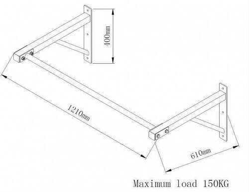 GORILLA SPORTS-Barre de traction murale - distance du mur adaptée et idéal pour les kipping ups-1