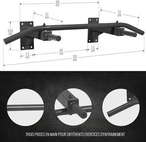 GORILLA SPORTS-Barre de tractions à fixer au mur-2