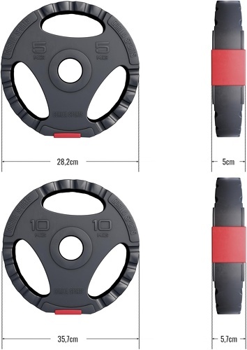 GORILLA SPORTS-Disques Olympiques en plastique avec poignées - 50/51 mm - De 1,25 KG à 15 KG-1