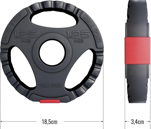 GORILLA SPORTS-50/51 Mm 1,25 Kg à 15 Kg - Disques-2