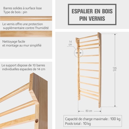 GORILLA SPORTS-Espalier en bois - échelle de gymnastique-4