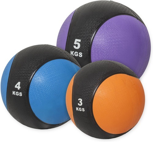 GORILLA SPORTS-Lot de 3 médecine balls (3kg, 4kg et 5kg)-0