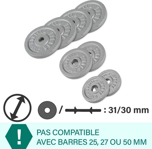 GORILLA SPORTS-Pack Rack de rangement et poids en fonte diamètre 31mm-2