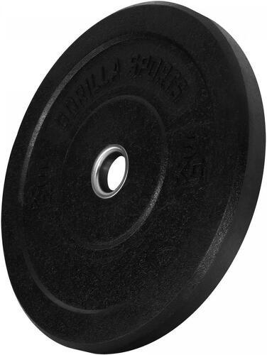GORILLA SPORTS-Poids disques olympiques Hi Temp avec absorbeur de chocs - Noir - De 2,5 kg à 25 kg-image-1