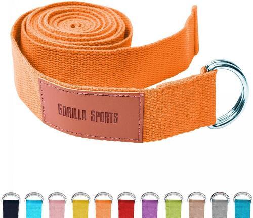 GORILLA SPORTS-Sangle de Yoga 100% coton - Sangle pour étirements - Fermetures en métal - 11 coloris-image-1