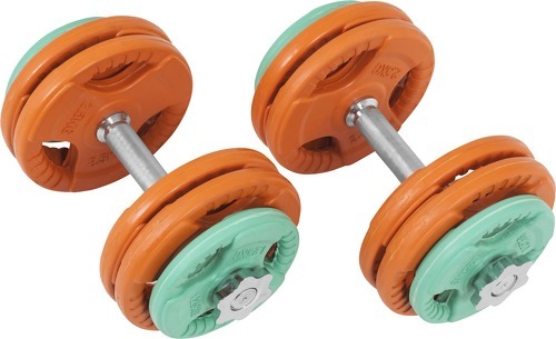 GORILLA SPORTS-Kit d'haltères 30kg caoutchouc grip avec 2 barres courtes 35cm-1