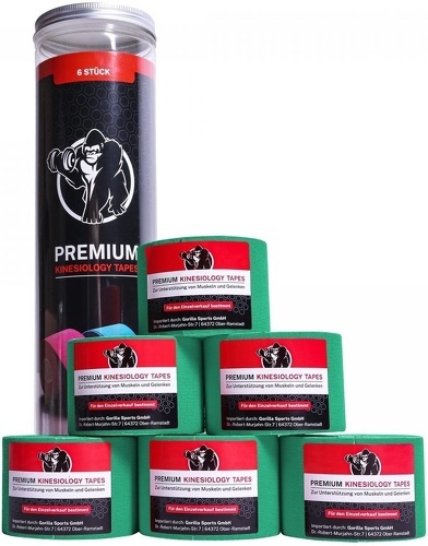GORILLA SPORTS-Sets De 6 Bandes De Kinésiologie - 5 Cm - 30 M-0