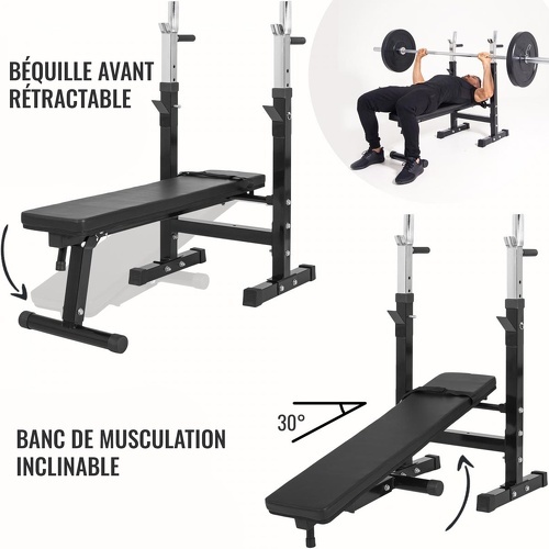 GORILLA SPORTS-Banc de musculation avec support de barres-3