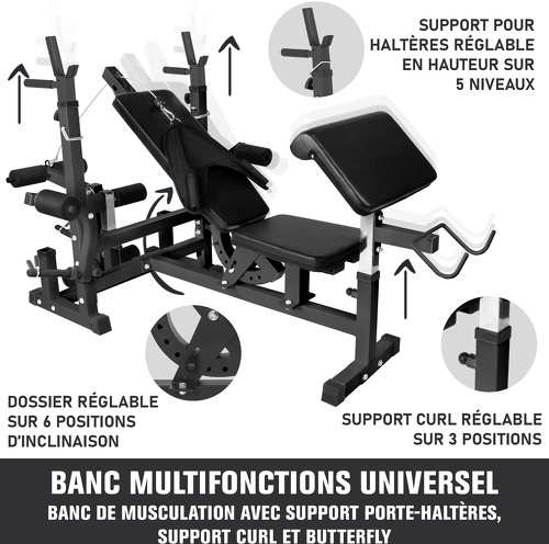 GORILLA SPORTS-Banc de musculation universel avec support pour haltères-4