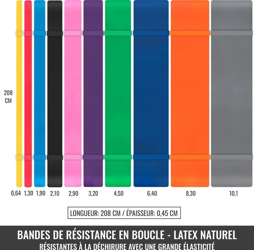 GORILLA SPORTS-Bande de résistance élastique pour renforcer vos muscles - 10 résistance différentes disponible-4