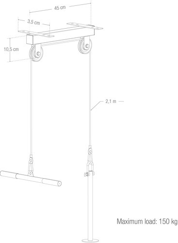 GORILLA SPORTS-Station de traction - Poulie haute à fixer au plafond GS023-4