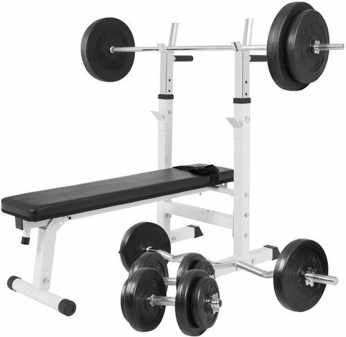 GORILLA SPORTS-Banc de musculation simple avec set d'haltères de 97,5KG-0