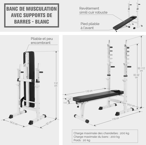 GORILLA SPORTS-Banc de musculation simple avec set d'haltères de 97,5KG-3