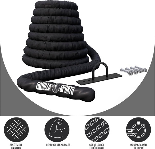 GORILLA SPORTS-Corde ondulatoire | BATTLE ROPE | 6 variantes-1