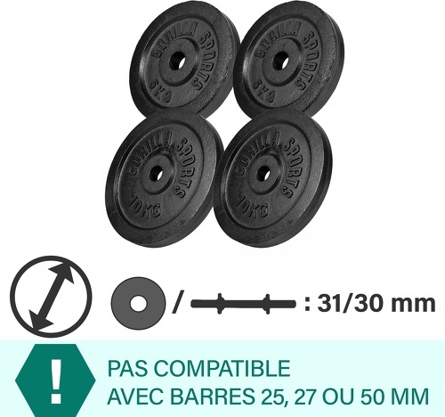 GORILLA SPORTS-Disques en fonte de 0,5 à 30 KG-1