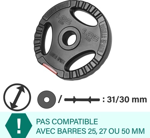 GORILLA SPORTS-Disques 31 mm - De 1,25 à 15 KG-1