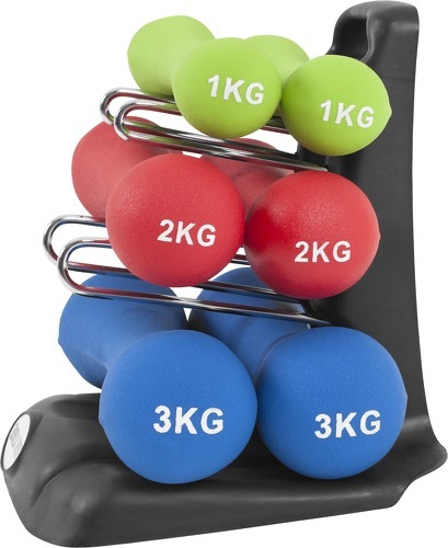 GORILLA SPORTS-12kg Ergonomique Dumbbell Set (2x1Kg, 2x2Kg und 2x3Kg)-2