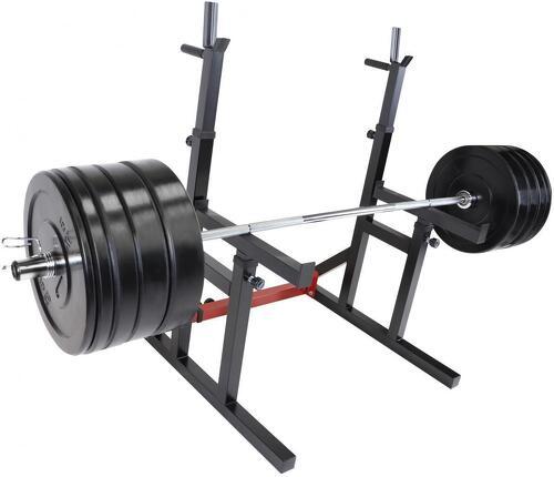 GORILLA SPORTS-Pack haltérophile avec haltère long et rack à squat 170 kg-1