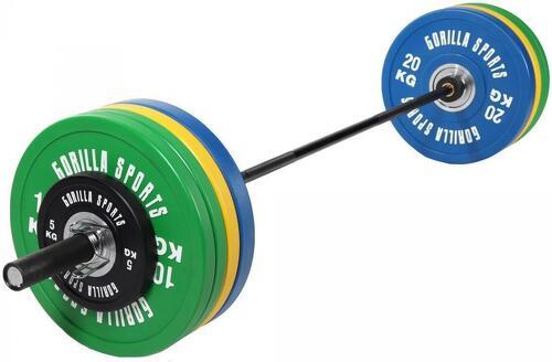 GORILLA SPORTS-Set d'haltère Olympique Premium avec disques Bumper 140 kg-0