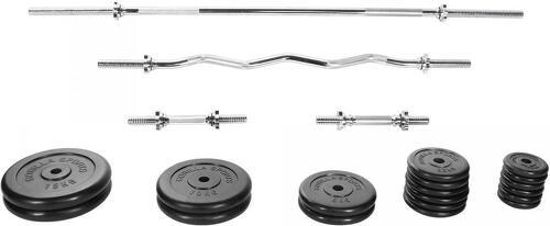 GORILLA SPORTS-Set d'haltères complet avec disques fonte revêtement caoutchouc + barres 105,5 Kg-2