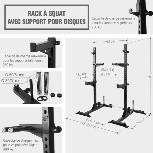 GORILLA SPORTS-Rack à squat avec support pour poids disques-3