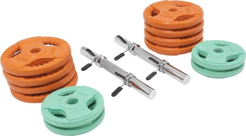 GORILLA SPORTS-Set d'haltères courts 30 KG avec poids revêtement caoutchouc + stop-disques-4