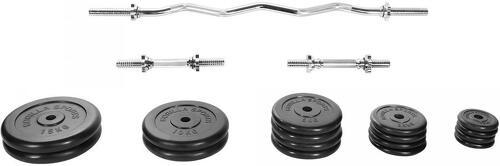 GORILLA SPORTS-Set d'haltères disques en fonte revêtement caoutchouc + barre Curl 68 Kg-2