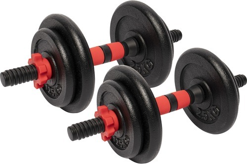 GORILLA SPORTS-Sets D'Haltères 15 ou 25kg avec Disques Fonte 25 mm-0