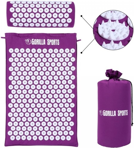 GORILLA SPORTS-Tapis d'acupression avec coussin et sac de transport  ( 7 couleurs)-1