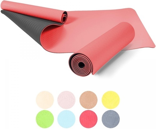 GORILLA SPORTS-Tapis de Yoga - pilates - en TPE - double face bicolor de 180cm x 60cm x 0,6cm-image-1