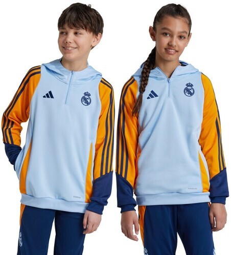 adidas-Sweat à Capuche Real Madrid Training Tiro 24 Junior 2024/25 Bleu Ciel-image-1