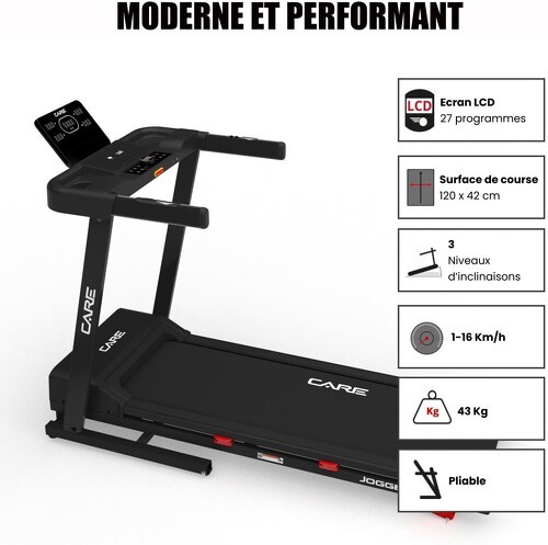 Care-Tapis De Course Connecté 16Km/H Care Jogger Kinomap-1