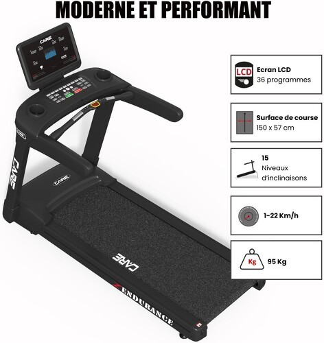 Care-Tapis De Course Professionnel 22Km/H Care Endurance-2