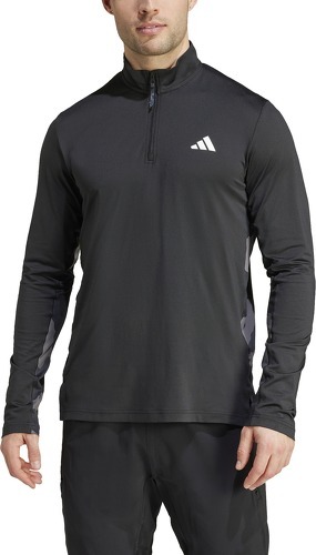 adidas Performance-Haut de training zip 1/4 manches longues camo Train Essentials-3