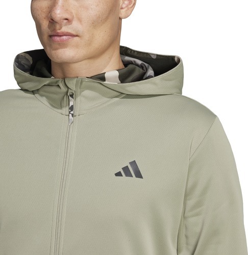 adidas Performance-Veste à capuche entièrement zippée camouflage Train Essentials-4