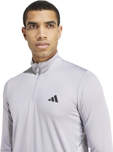 adidas Performance-Haut de training zip 1/4 manches longues camo Train Essentials-4