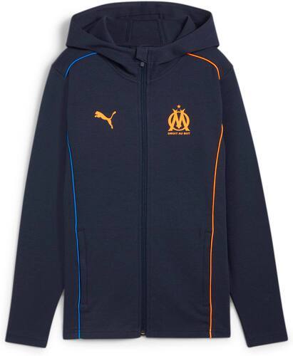 PUMA-Veste à Capuche OM Casuals Junior 2024/25 Bleu Nuit-image-1