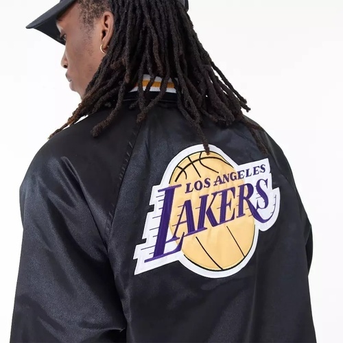 NEW ERA-Bomber NBA Los Angeles Lakers New Era Applique Satin Noir-1