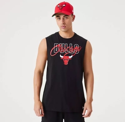 NEW ERA-Débardeur NBA Chicago Bulls New Era Script Noir pour homme-0