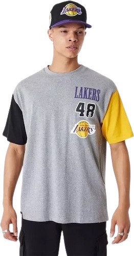 NEW ERA-T-Shirt NBA Los Angeles Lakers New Era Arch Wordmark Oversize Gris-0