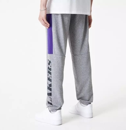 NEW ERA-Pantalon NBA Los Angeles Lakers New Era Colour Block Jogger Gris-1