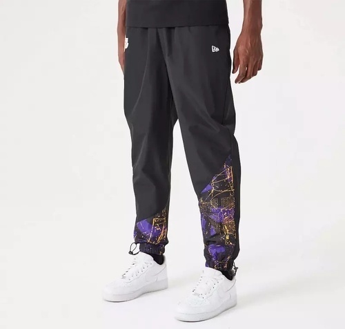 NEW ERA-Pantalon NBA Los Angeles Lakers New Era Panel Track Noir pour Homme-2