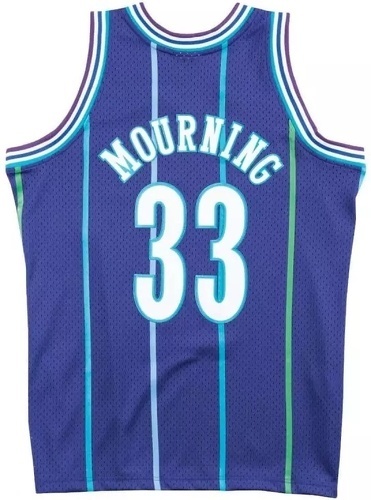 Mitchell & Ness-Nba Alonzo Mourning Charlotte Hornets 1994-95 Hardwood Classic Swingman Marine - Maillot de basket-1