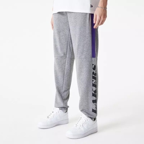 NEW ERA-Pantalon NBA Los Angeles Lakers New Era Colour Block Jogger Gris-2