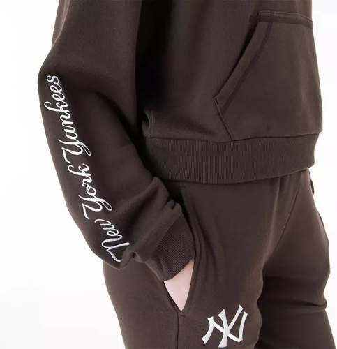 NEW ERA-Sweat à Capuche MLB New York Yankees New Era Lifestyle Crop Marron pour femme-1